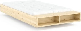 Единично легло 120x200 cm от масивен бор без табла с включена подматрачна рамка в естествен цвят Merge – Karup
