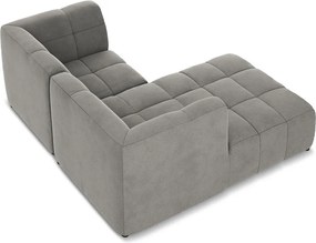 Сив кадифен ъглов диван (ляв ъгъл) Aloha – Makamii