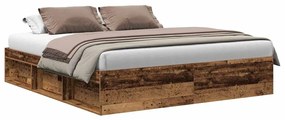 3328861 vidaXL Рамка за легло без матрак старо дърво 180x200см инженерно дърво