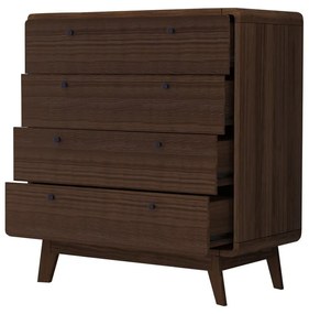 Тъмнокафяв висок скрин от декор от орех 80x88 cm Caitlin – Støraa