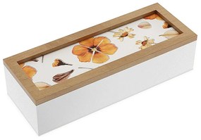 Декоративна кутия Versa Листенца Дървен MDF 9 x 6 x 24 cm