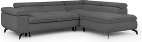 Сив шенилов ъглов диван (десен ъгъл L форма) Marbeya – Ropez