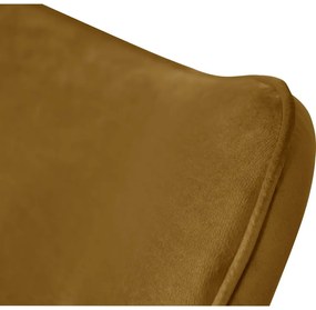 Кадифен фотьойл с табуретка горчица Niko – Ropez