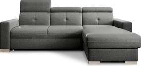 Сив разтегателен ъглов диван с място за съхранение (десен ъгъл) Fresia – ELTAP