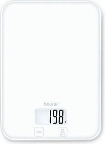 Кухненска везна Beurer KS 19 Pure White, До 5 кг, ТАРА, Сензорно управление, LCD, Стъкло, Ултратънка, Бял