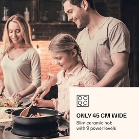 Klarstein Virtuosa 3 Slim, готварска плоча, 3 котлона, 5000 W, Dualzone, таймер, керамика