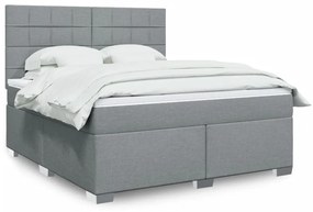 3292867 vidaXL Боксспринг легло с матрак, светлосиво, 180x200 см, плат