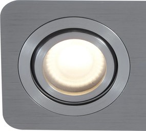 Заоблен вграден прожектор Gunmetal GU10 50mm Въртящ се и накланящ се IP44 2-светлини - Alberto