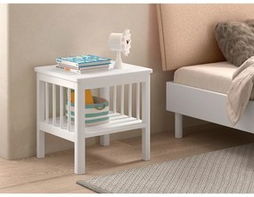 Бяло детско нощно шкафче от масивен бук Forrest – Vipack