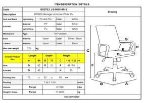 Мениджърско кресло ΕΟ278.3 бял цвят