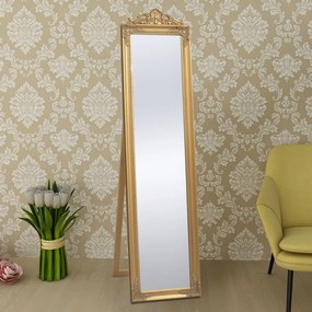 243692 vidaXL Стенно огледало, бароков стил, 160x40 см, златисто