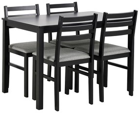 Комплект трапезна маса с 4 стола EMILY, черен