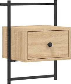833445 vidaXL Нощно шкафче стенно сонома дъб 35x30x51 см инженерно дърво