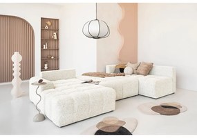 Кремав разтегателен модулен ъглов диван с място за съхранение (десен ъгъл) Lulu – Miuform