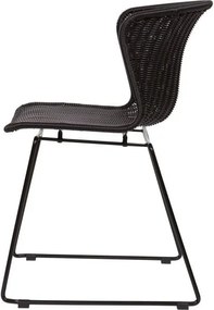 Черни градински столове в комплект 2 бр. от изкуствен ратан Wings – WOOOD