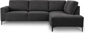Антрацитен шенилов ъглов диван (десен ъгъл/L форма) Fabian – Scandic