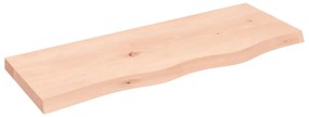 363543 vidaXL Стенен рафт, 80x30x(2-4) см, необработен масивен дъб