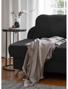 Антрацитен шезлонг от рипсено кадифе (десен ъгъл) Chic Charlotte – Miuform