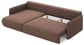 Розов разтегателен ъглов диван с място за съхранение (ляв ъгъл) Nanea – Makamii