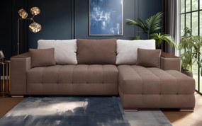 Разтегателен ъглов диван с подлакътник етажерка Мелвин Спринг S