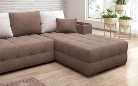 Разтегателен ъглов диван с подлакътник етажерка Мелвин Спринг