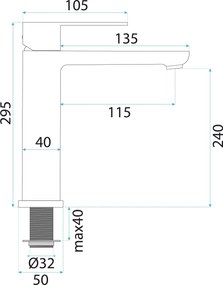 Смесител за баня Rea Logan Titan High