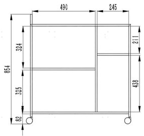 Маса за сервиране на колела 40x78 cm Newcastle - Actona