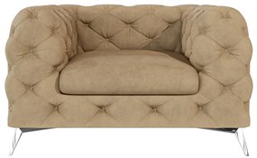 Светлокафяво кадифено кресло Chelsea – Ropez