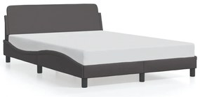 373181 vidaXL Рамка за легло Dover, сива, 140x190 см изкуствена кожа