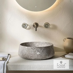 Мраморен умивалник Fossil-Сив