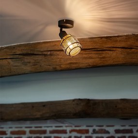 Дизайнерски таванна лампа черен със злато - Noud