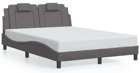 3208099 vidaXL Рамка за легло Viana без матрак, сива, 140x200 см, изкуствена кожа