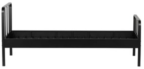 Черно метално единично легло с решетка 90x200 cm Mees - WOOOD