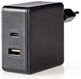 Универсално зарядно устройство Nedis с 2 изхода USB-A &amp; USB-C, 3.0A
