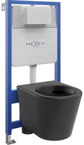 Mexen комплект за вграждане тоалетна конструкция Fenix Slim с тоалетна чиния Rico, черен мат - 6103372XX85