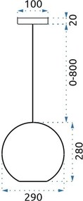 СТЪКЛЕН ПЕНДЕЛ LED APP446-CP
