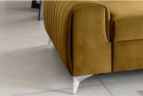 Кадифен разтегателен диван в цвят горчица 261 cm Laurence – ELTAP