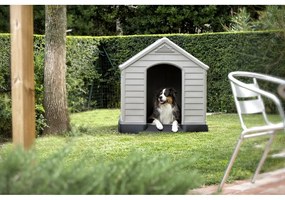 Сива къщичка за куче 95x99 cm – Curver