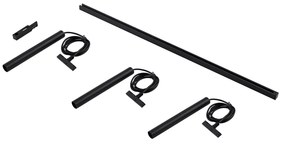 Модерна релсова система за осветление с 3 черни висящи лампи 1-фазов - Slimline Keno