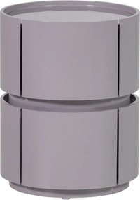 Светлосиво гланцово нощно шкафче Lunex – WOOOD