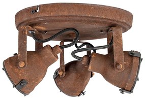 Стилна прожекционна лампа ръждяво кафява 3-светлина - Sorra