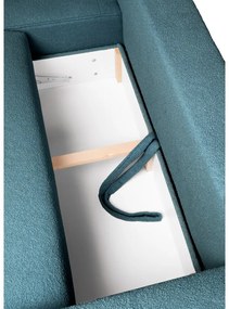 Син разтегателен ъглов диван от букле (ляв ъгъл) Quinoa – Bonami Selection