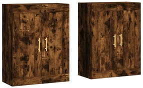 3198006 vidaXL Стенни шкафове, 2 бр, опушен дъб, инженерно дърво