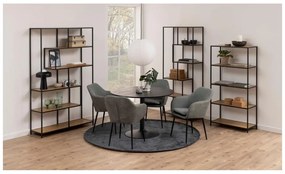 Черна/естествена библиотека от декор от дъб 114x185 cm Seaford – Actona