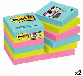 Комплект Залепващи се Бележки Post-it Super Sticky 47,6 x 47,6 mm Многоцветен (2 броя)