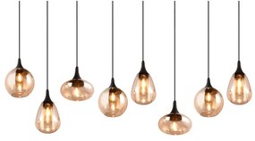 Черно-оранжева висяща лампа със стъклен абажур Lumina - Trio