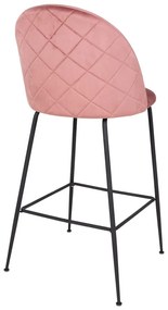Комплект от 2 бар стола с покритие от розово кадифе и черни крака Lausanne - House Nordic