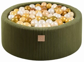 Велурен басейн с топки в цвят каки 90x90x30 cm Montessori – Meowbaby