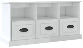 816290 vidaXL ТВ шкаф бял гланц 100x35x50 см инженерно дърво