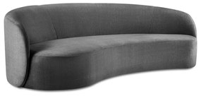 Асиметричен диван от сиво кадифе , ляв Debbie - Mazzini Sofas
